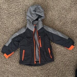 3T Kids' Cold Weather Jacket with Orange Accents and Removable Fleece Liner